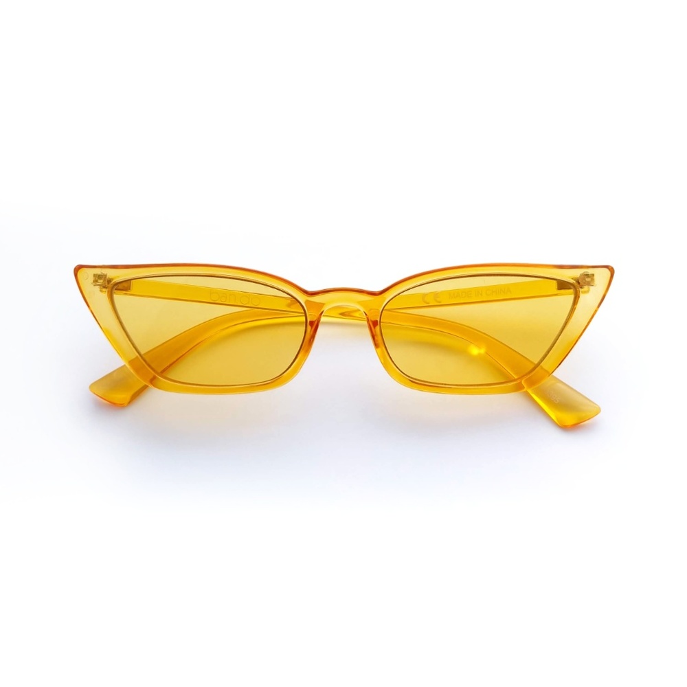 ❌SOLD❌NWOT Ban.do Yellow Sharp Cateye Sunglasses - Picture 4 of 6